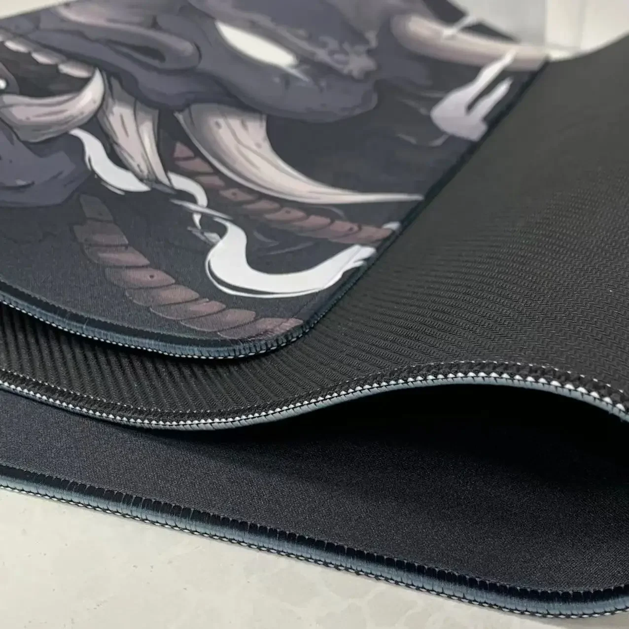 Japanese Anime Black Oni Mouse Pad Game Mini PC Desk Mat Non-Slip Rubber Laptop Playmat for Office Gaming Accessories for Gamer