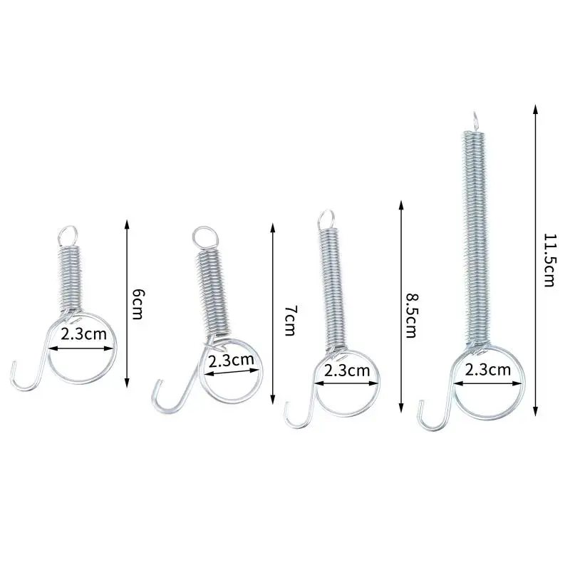 5Pcs Metal Snap Hook Cage Door Spring Hooks 6cm 7cm 8.5cm 11.5cm Anti Rust Tension Springs for Pet Cage Safety LocksHotsale