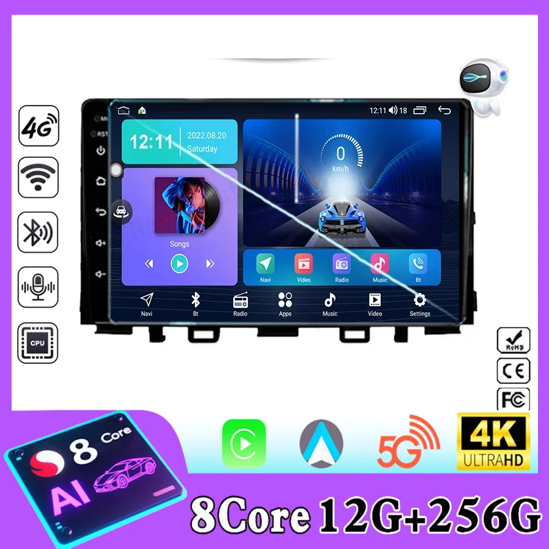 Radio Multimedia GPS para Auto de 9 Pulgadas para Kia RIO Stonic 2017 2018 2019 2020 2021 2022, Navegación Android, Carplay, Pantalla DVD 2din