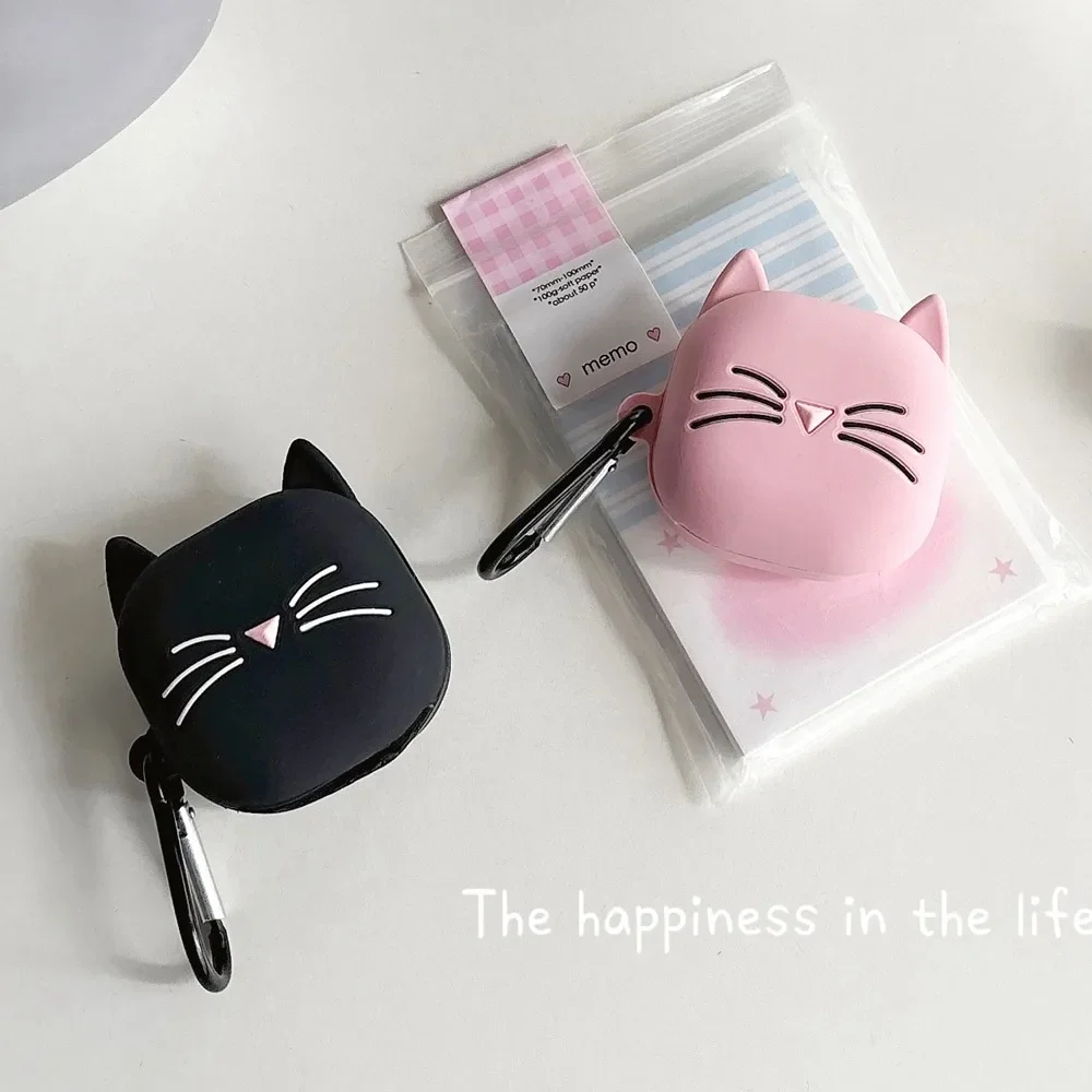 For Samsung Galaxy FE Case Cute Cat Earphone Case For Galaxy Buds 2 Case Soft Silicone Cover For Galaxy Buds Pro Live Capa Funda