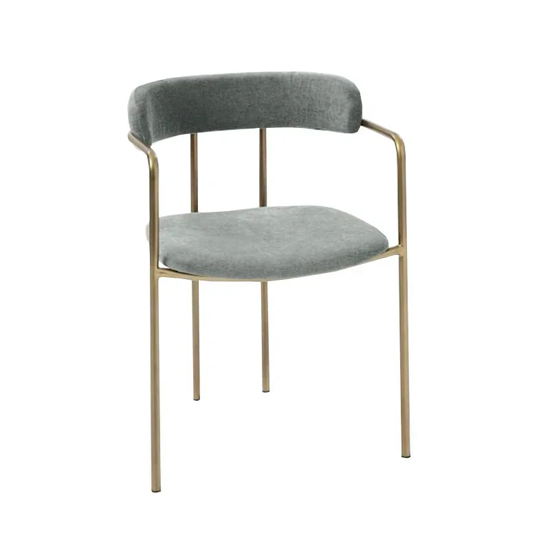 Nordic Dining Chair Minimalist Milk Tea Shop Iron Backrest Chair with Armrest Nail Salon Clothing Store Leisure Reception Chair