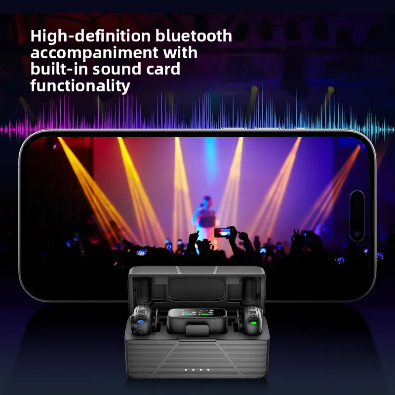 Wireless Collar Microphone with AI Deep Noise Reduction Bluetooth Special Magnetic Attraction for Live Broadcast And Recording