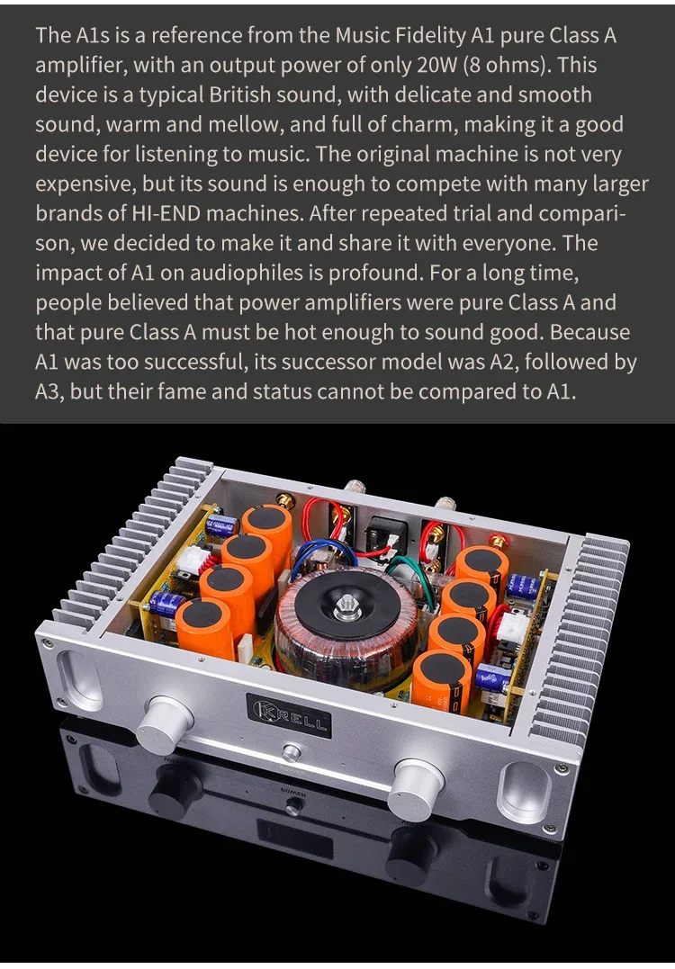 คัดลอก Musical Fidelity A1 วงจร 20W Class A เครื่องขยายเสียงไฮไฟสเตอริโอ Dual Channel Power Amplifier MJL21193/MJL21194