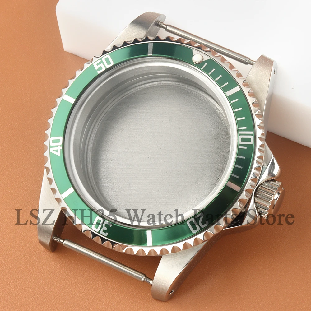 Vintage 39.5mm NH35 Watch Case Orange bezel Sapphire Glass Case