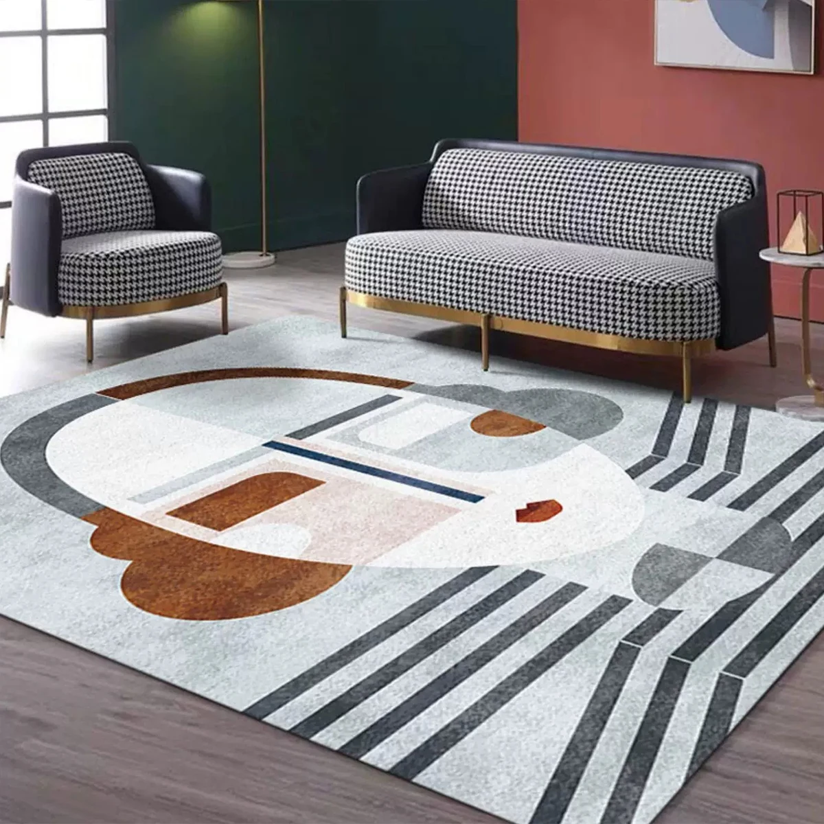 Abstract Lines Portrait Rug Living Room Large Area Mats Fashion Light Luxury Home Decoration Rugs Coffee Tables Floor Mat 거실카페트