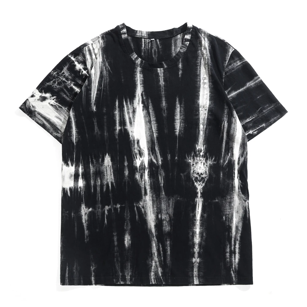 Summer Tie Dye T-shirts 100% Cotton Men's O-Neck T Shirt Streetwear Casual Short Sleeves Tops Unisex Loose Vintage Tees