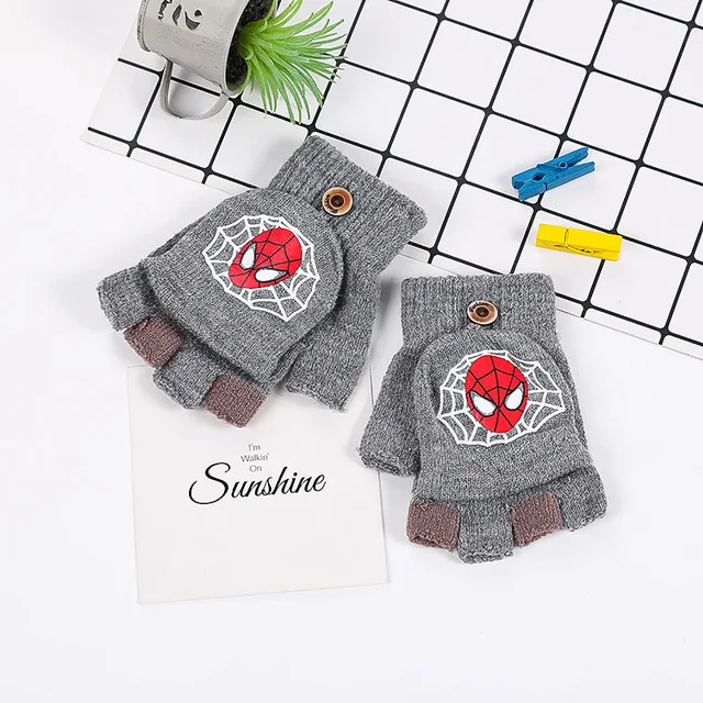 Gants D'hiver Pour Enfants Marvel Spider-Man - Taille Unique 4-10 Ans, Tricot Extensible Acrylique/polyester