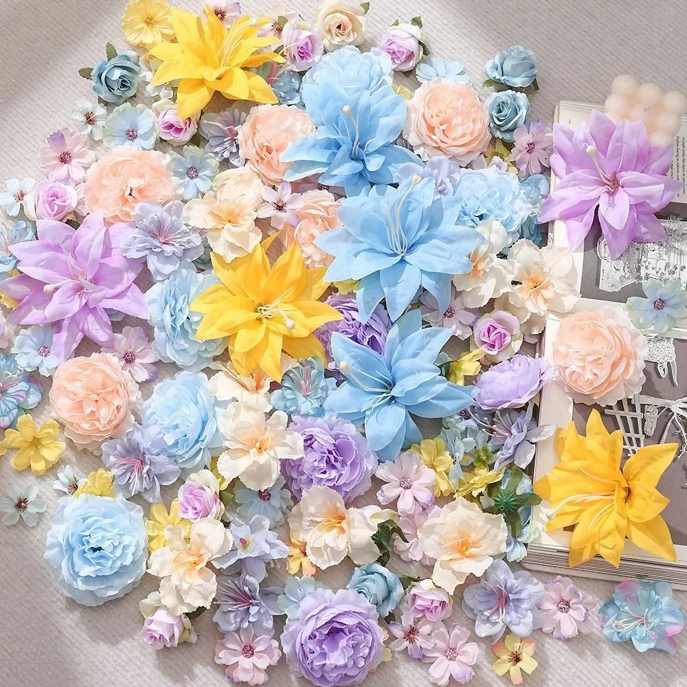 10/20/50 Stück Gemischte Künstliche Blumenköpfe Seidenblumen für Hochzeit Brautdekoration Partyzubehör Heimdekoration Geschenk Ornament – Detail 11