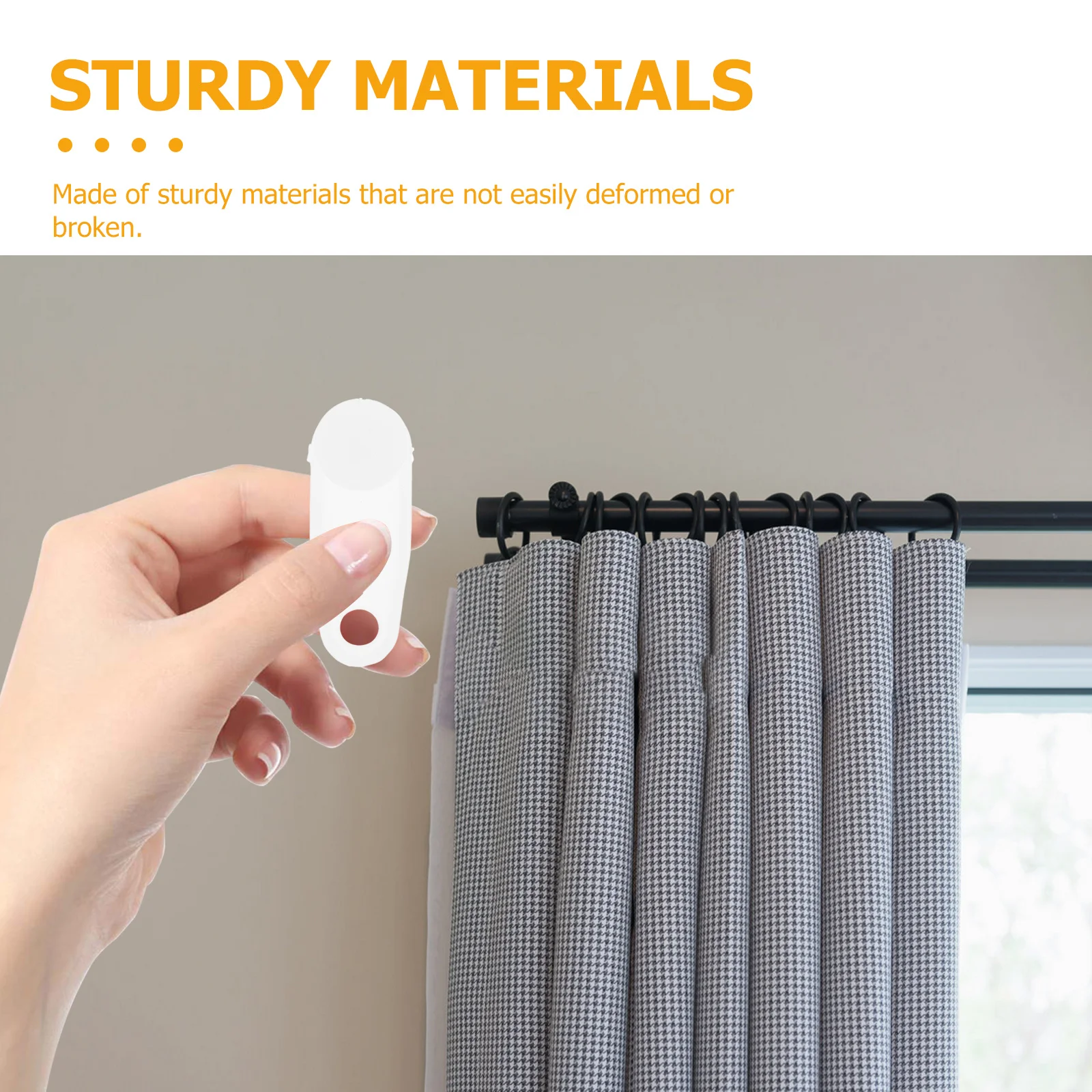 24 قطعة من البلاستيك الأبيض الناعم المزلق لتثبيت المسار المنزلق Rv الستار كليب الستار السكك الحديدية السنانير #6