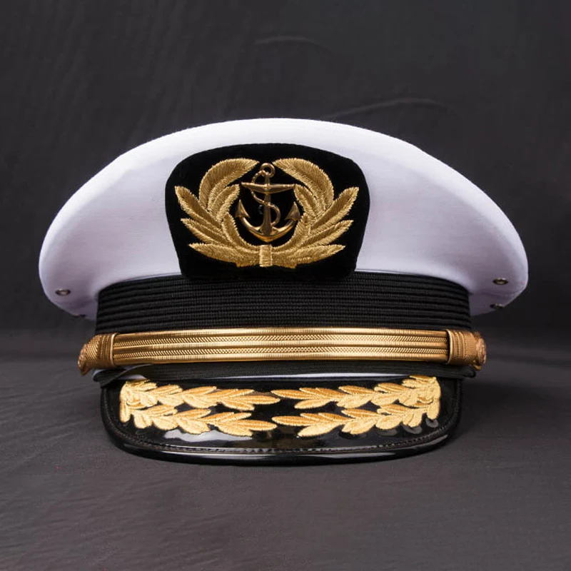 2025 UPF50+ Adjustable Sailor Cap - Waterproof Navy Hat for Men, Vintage Military Hat with Detachable Ribbon