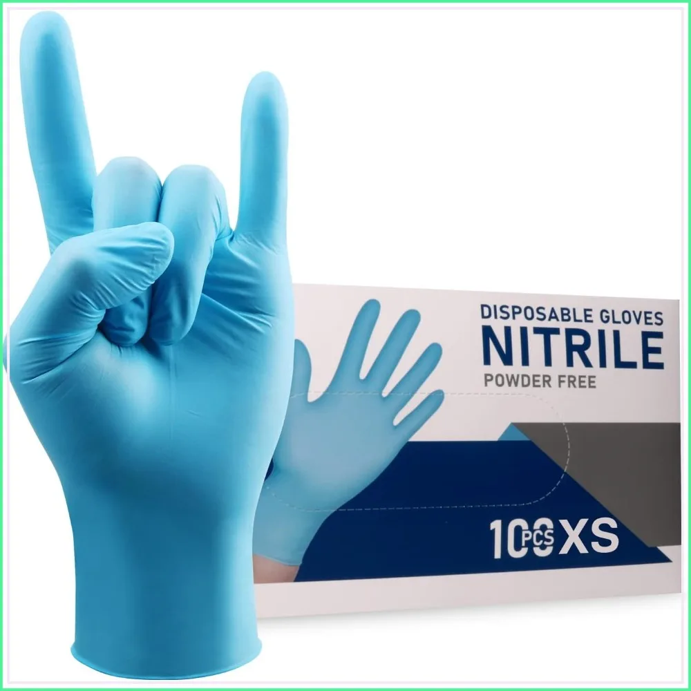 Nitrile Disposable Gloves Powder & Latex Free 4mil Touch Screen Non-Sterile Exam Gloves