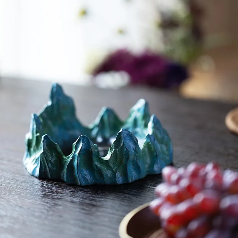 Zhu Bingren Copper Thousand‑Li‑River‑Mountain Ashtray Colorful Copper Craft Desktop Decor For Living Room Office Business Gift