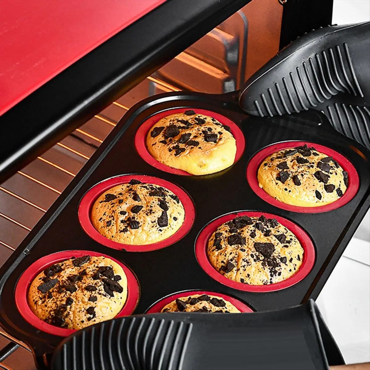 2026 Trend Silicone Muffin Pan with Metal Frame, Egg Bite Maker Silicone Molds for Baking, Cupcake Pans 12 Regular Size Yellow