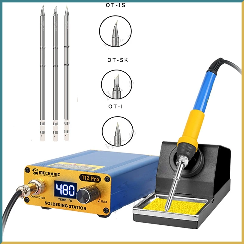 Mechanik T12 Pro inteligentny antystatyczny cyfrowy regulator temperatury lutownica lutownica elektryczna szybkie nagrzewanie