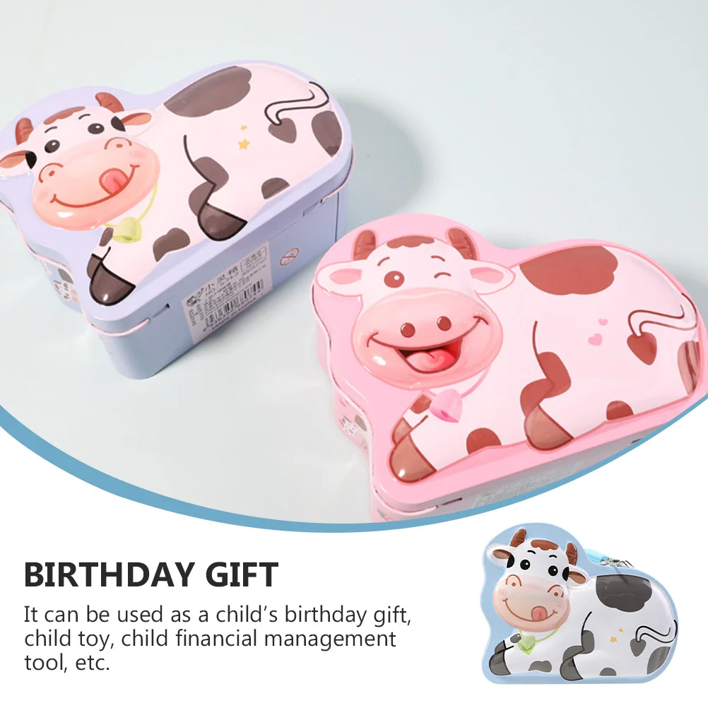 1 pièces tirelire de vache à lait boîte d'économie en fer blanc grande capacité réservoir de stockage d'argent cadeau pour enfants cadeau de Festival boîte d'argent de vache à lait