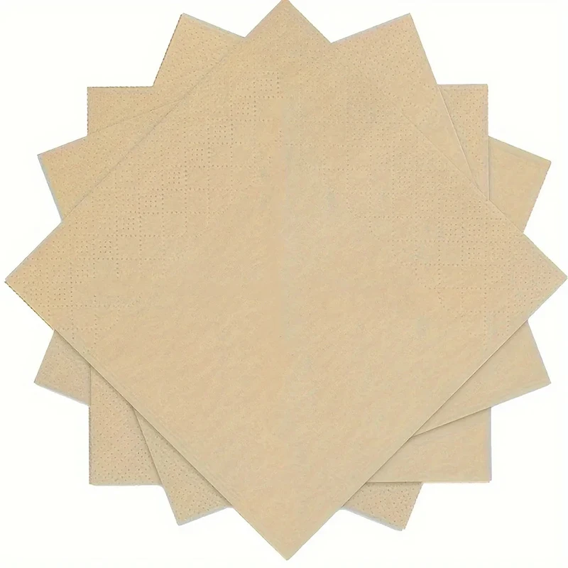 100/200/500Pcs Disposable Napkins, Compostable Lunch Dinner Napkins, Unbleached Bamboo Pulp Napkin