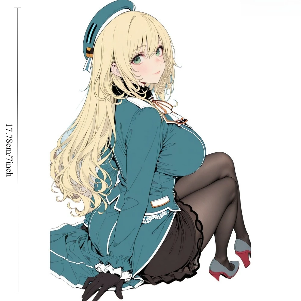 Goto Kanmusu Anime Girl Vinyl Car Sticker,7 Inch Waterproof Outdoor Die-Cut Decal for Car, Motorcycle & Helmet Decor