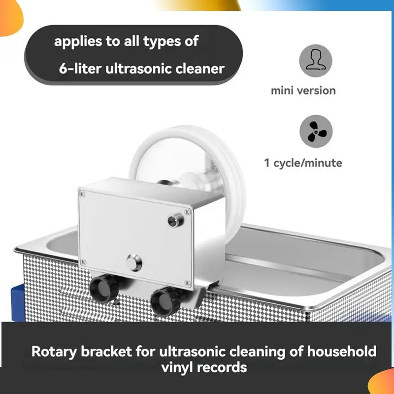 B48A 6L Ultrasonic Vinyl Record Washer With Bracket Vinyl Rotating Cleaner For Wash 7-12 Inch LP EP Discs 1 RPM/MIN