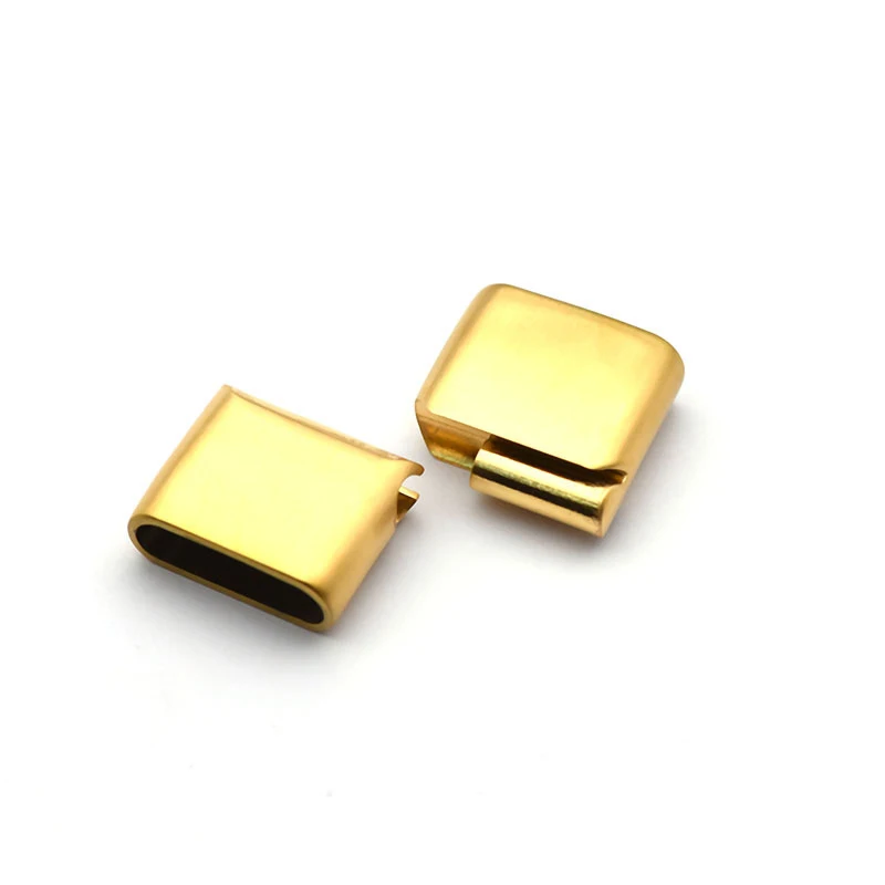 10Pcs Stainless Steel Magnetic Clasp 16*5mm Bracelet Magnet Flat Buckle DIY Accessories Leather Jewelry Making Finding Supplies