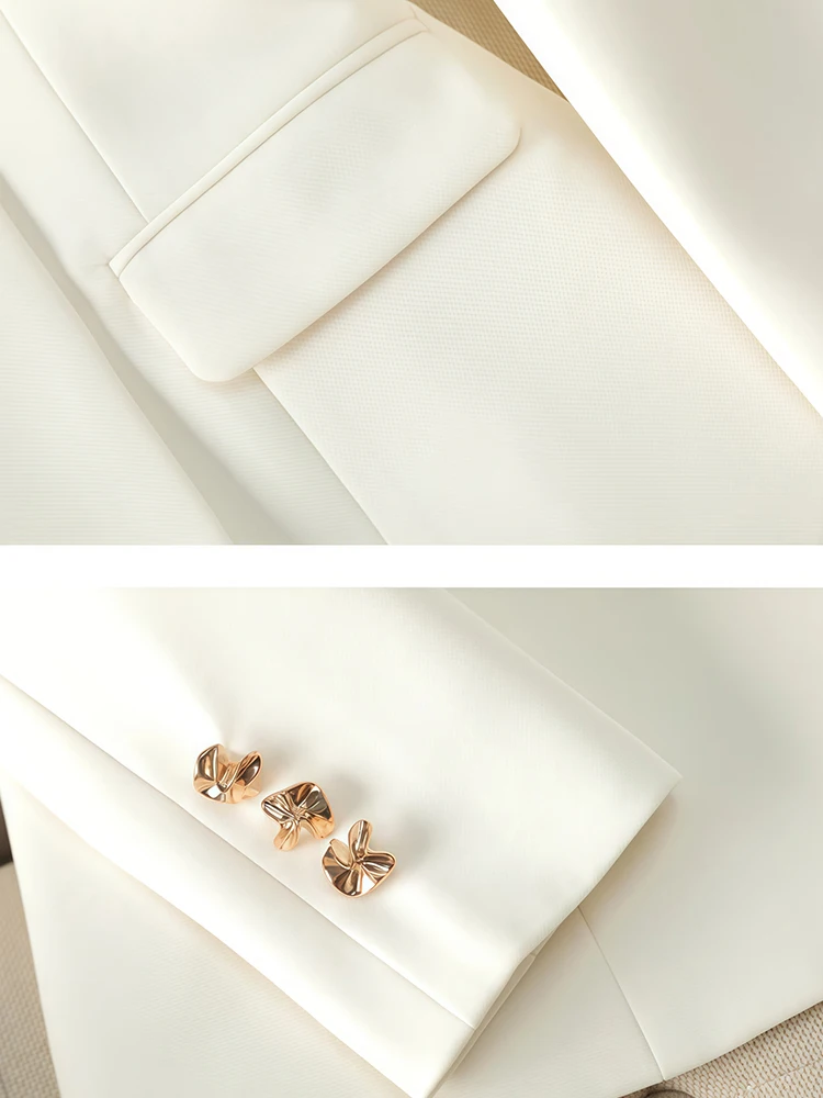 ชุดสูทผู้หญิง 2 ชิ้น แขนยาว กางเกงลำลอง แฟชั่นทันสมัย ทรงเข้ารูป เหมาะสำหรับทำงาน เดินทาง หรืองานอีเว้นท์