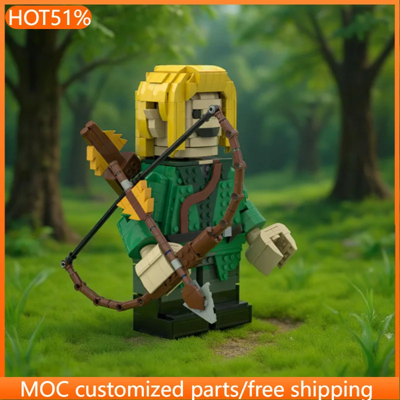 924 PCS Brickheadz Style Elf Archer Themed Figurine MOC Customize Modular Building Block Creative Design DIY Holiday Toy Gifts