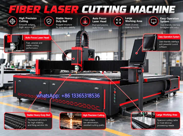 1325 1020 Fiber Laser Cutter for Sheet Metal Cutting CNC Industrial Machine for Steel Aluminum Full Closed 3KW 6KW 12KW Cutter