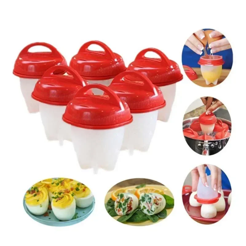 1pc Silicone Egg Poachers Cooker Non-Stick Egg Boiler Cookers Pack Boiled Eggs Mold Cups Steamer Kitchen Gadgets Tools