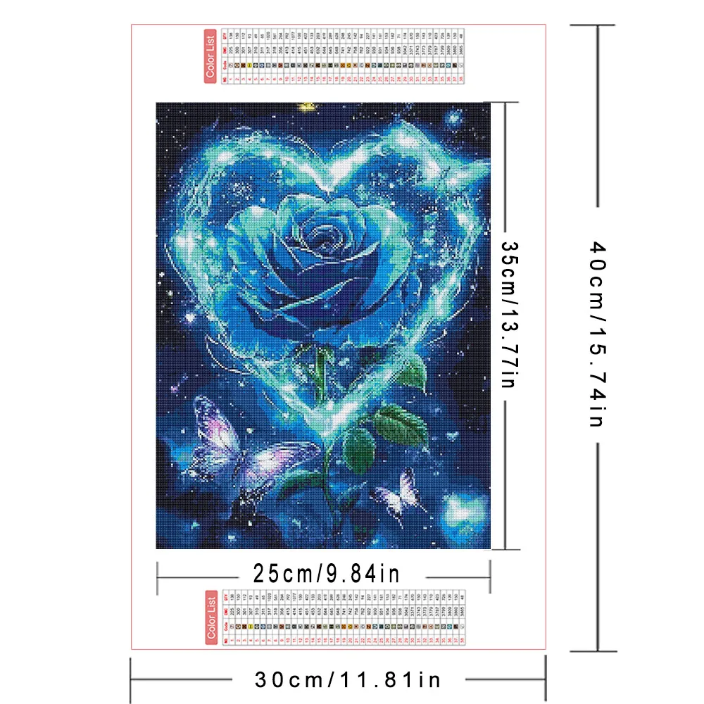 AZQSD Diamond Painting Rose Flower Love Heart Floral Diamond Mosaic Cross Stitch Handmade Home Decor Art Full Kits