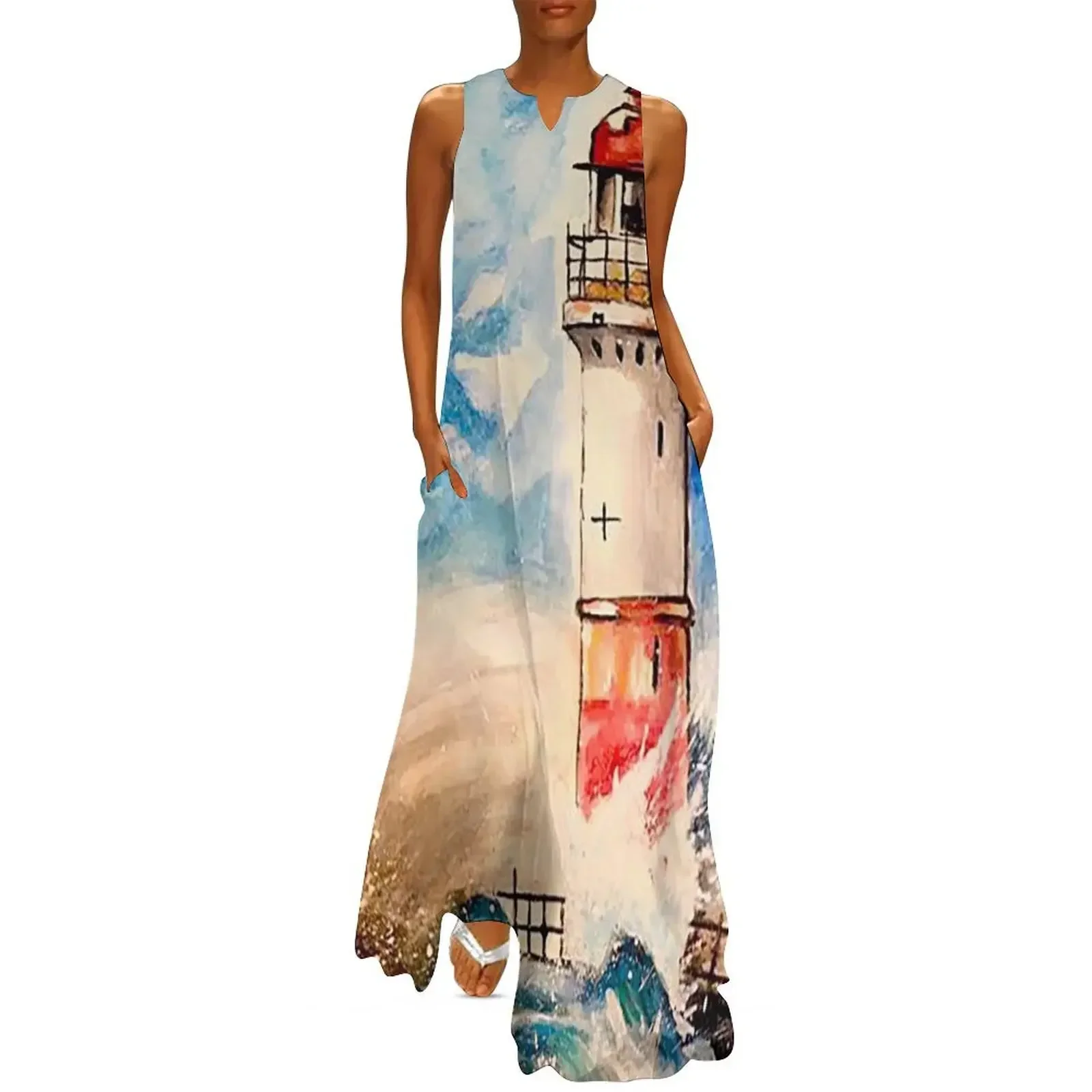 

Crashing Waves Long Dress summer dress daily Dress for pregnant women woman clothing women summer 2025