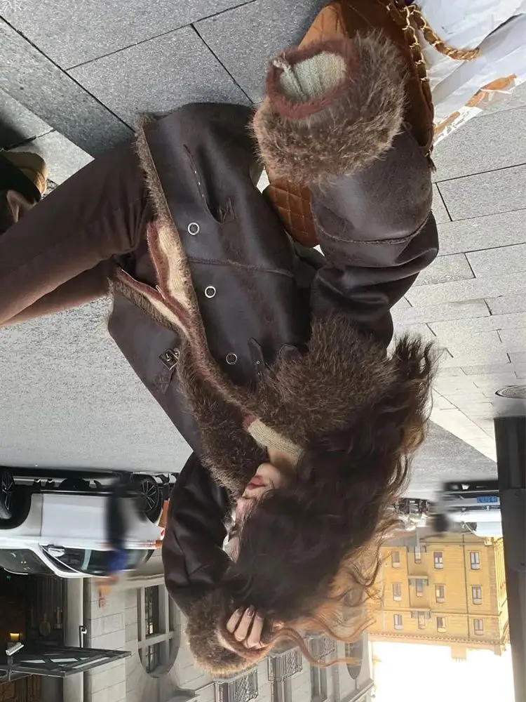 HH Vrouwen Nieuwe Mode Veelzijdige Bont Een Stuk Verdikte Jas Winter Vrouwelijke Persoonlijkheid Temperament Woon-werkverkeer Warme Retro Jas