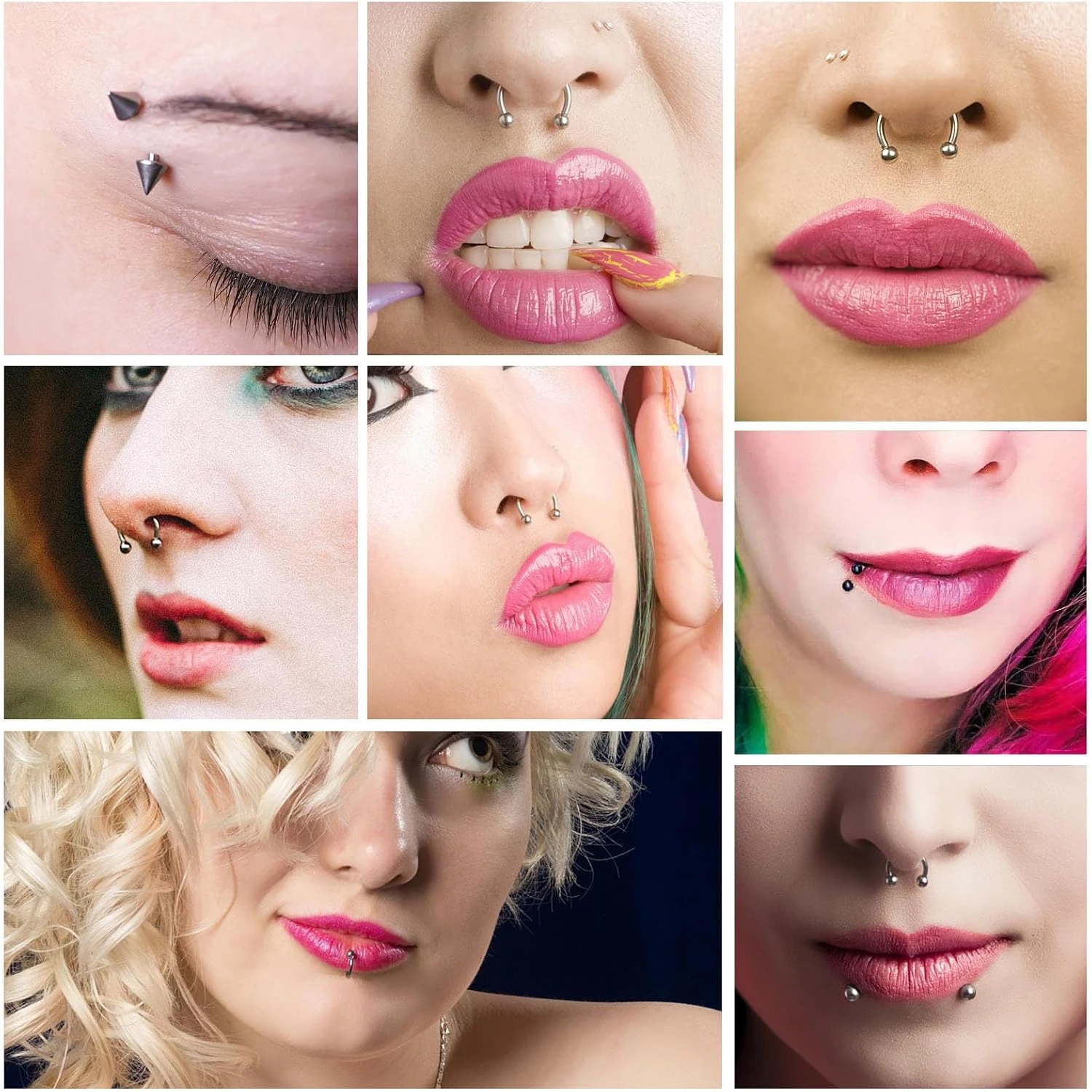 15Pcs Set Septum Nose Rings wi - Body Jewelry Replacement Ball ulasan dan harga