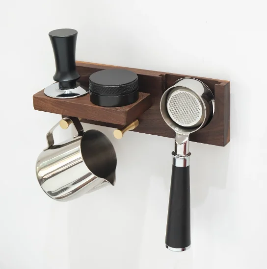 Coffee appliance storage shelf punch-free multifunctional shelf coffee handle powder distributor wall-mounted powder press bar