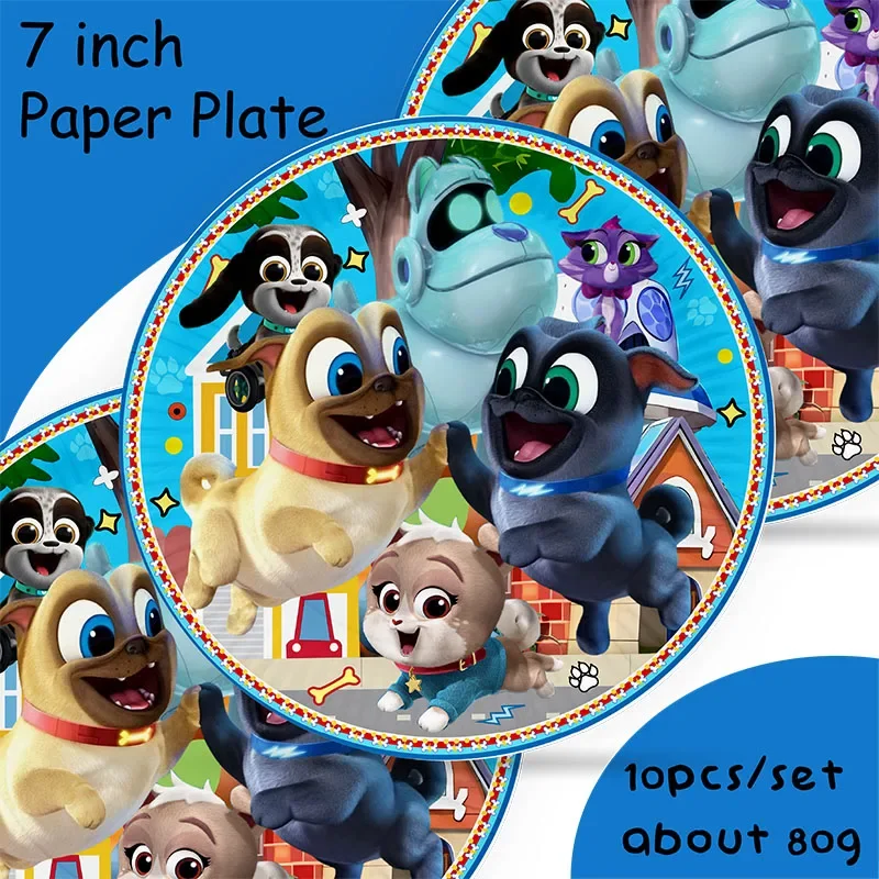 Disneypuppy dog palsBirthdayDecoration Angle Jednorazowa zastawa stołowa Kubek Talerz Obrus Baby Shower Dzieci Dziewczynki Chłopiec Materiały