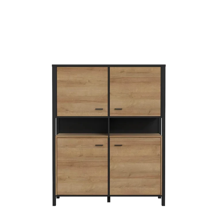 Elegant Design Japanese Style Ample Storage Space Non-recycled Pine Wooden Cabinet For Living Room