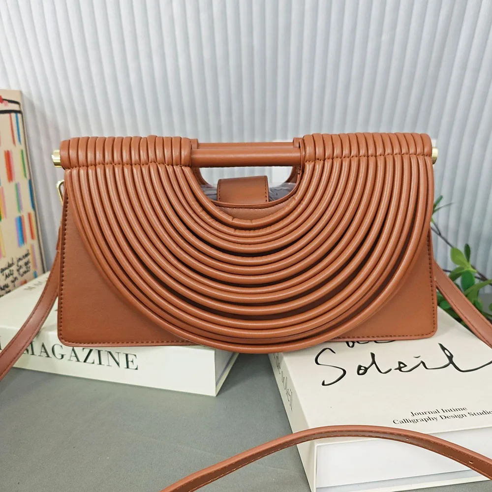New Hot Sale Solid Color Noodle Bag Soft Leather Clutch Bag Fashion Woven Shoulder Bags Trendy Crossbody Bags For Women
