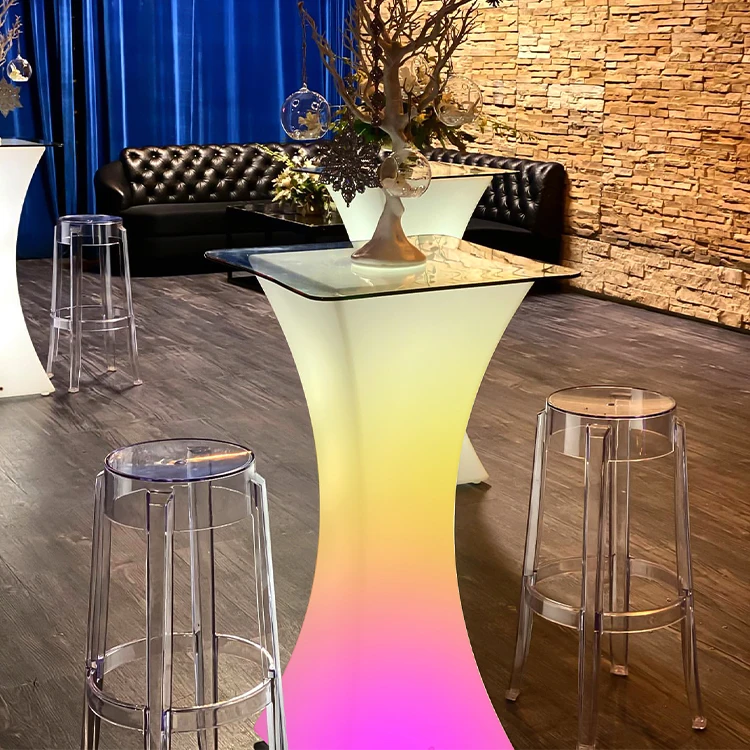 

Party Event High Table Led Lighting Furniture High Table Cocktail Bar Table for Party and Wedding