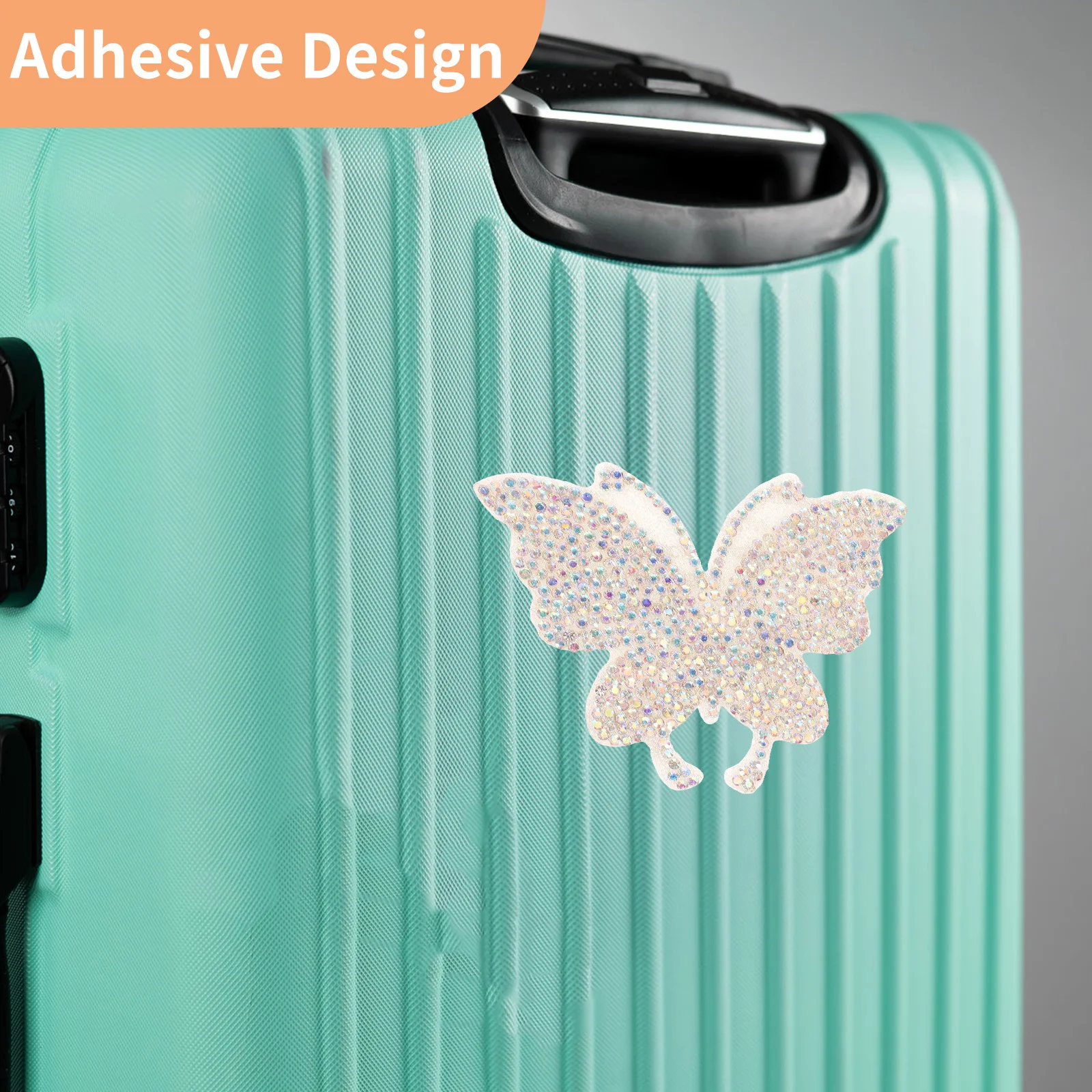 

5Pcs Butterfly Rhinestones Bling Sticker Crystal Adhesive Car Decor Sticker for Clothes Luggage Window Laptop Car Stickers