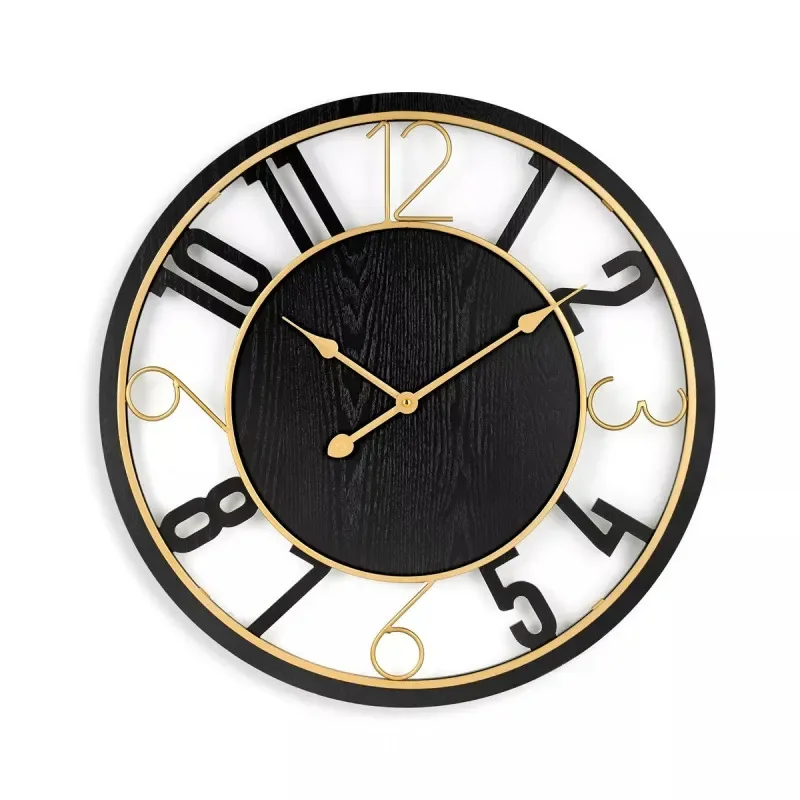 Fashion Wall Clock Wall Sticker Clock Silent Creative Retro Wrought Iron Decorative European Wall Clock for Home Office Decor