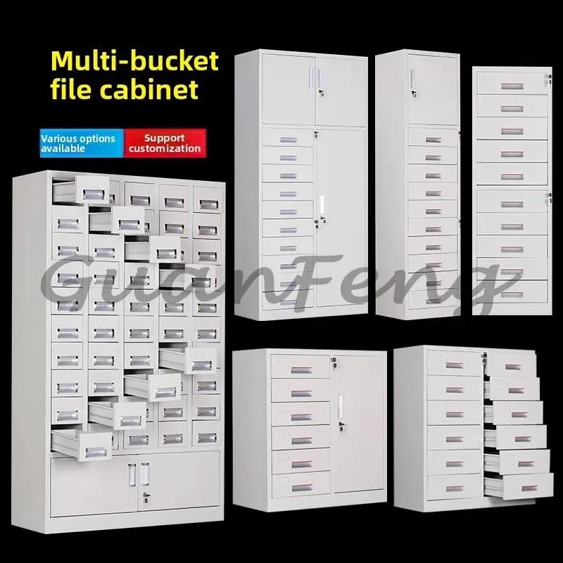 Drawer Type Locked Iron Cabinet 12/50 Buckets File Bill Parts Storage Cabinet