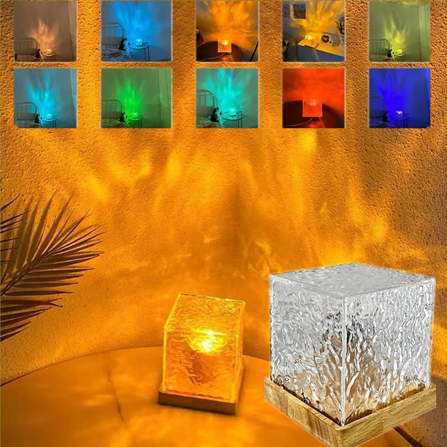 Xubialo Crystal Light Lamp Color Changing Lamps Table Lamp with Touch & Remote Control,  LED Night Light Rechargeable Ros