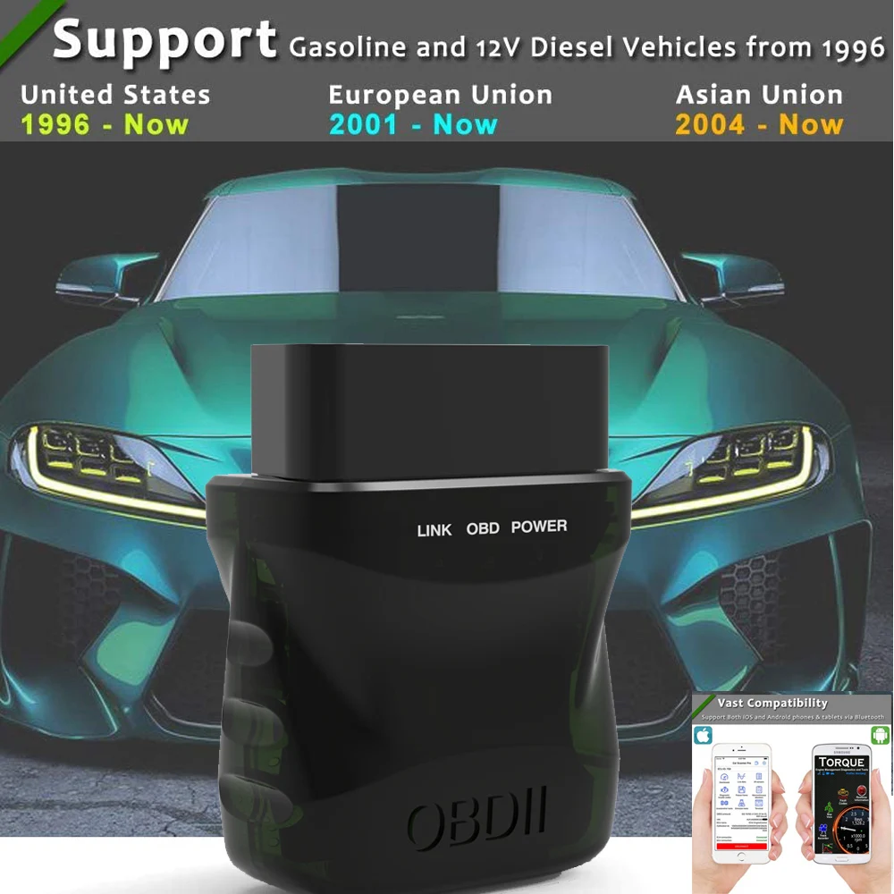 For IOS /Android Mini Elm327 Bluetooth OBD2 V1.5 Elm 327 V 1.5 OBD 2 Auto Diagnostic Scanner For Car OBDII Code Diagnostic-Tools