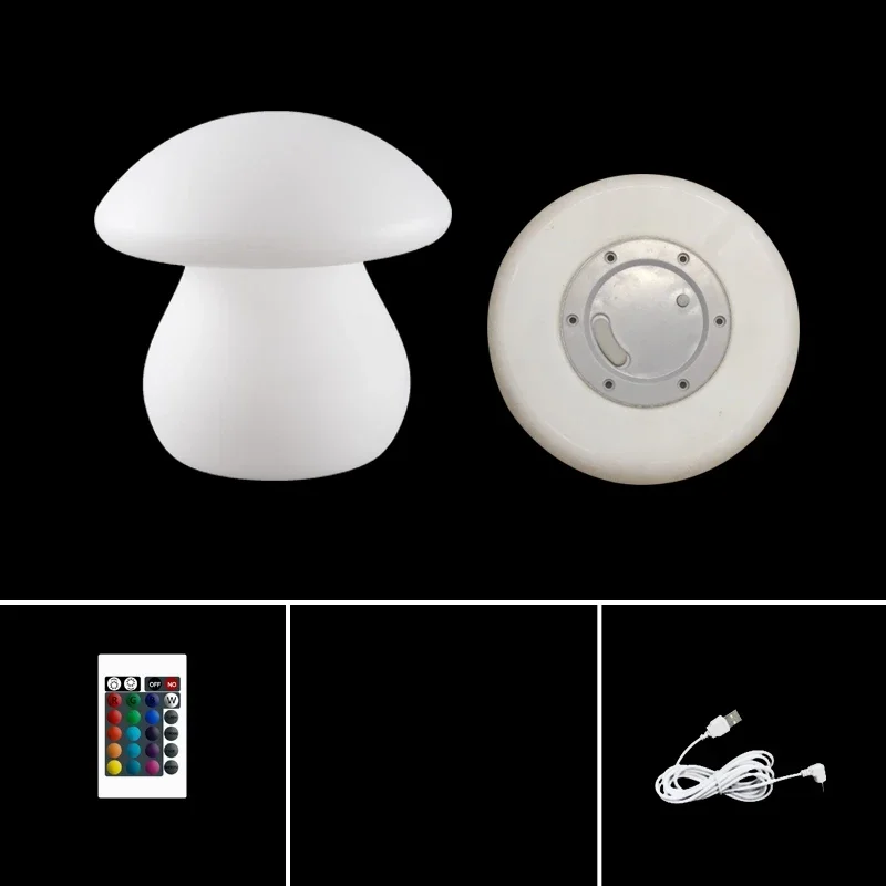 RGB Table Lamps Usb Charging 16-Color LED Mushroom Night Lights Color Changing Decor Lighting for Bar Lights Led Battery Powered