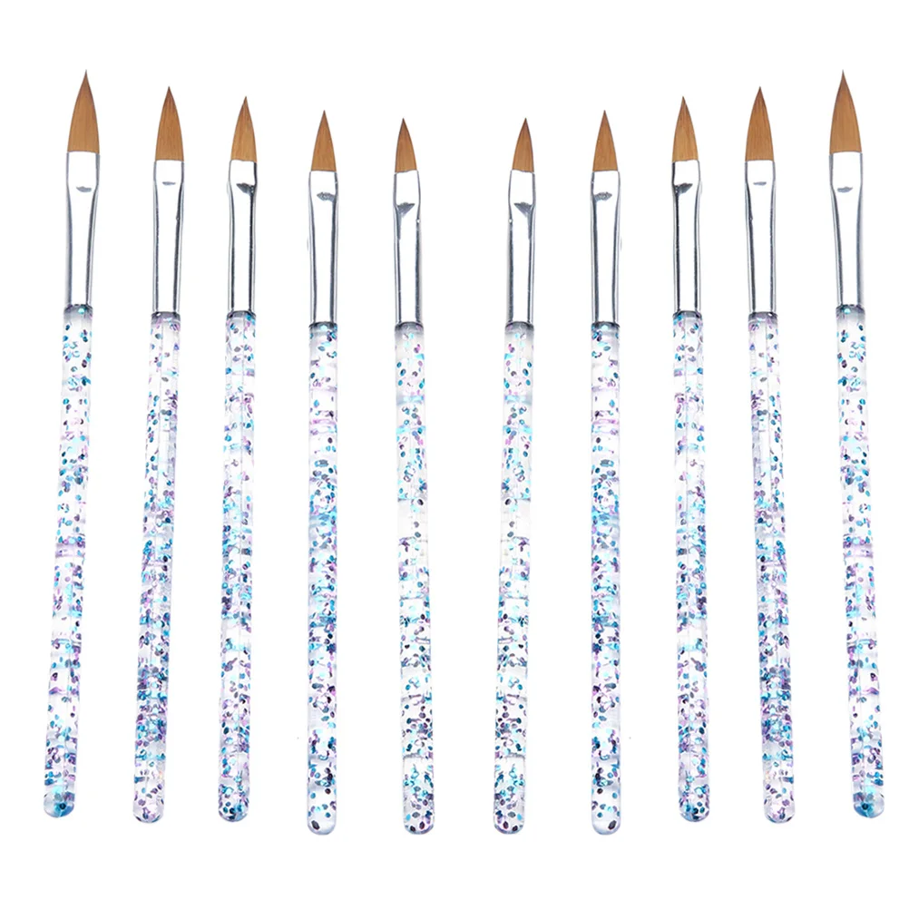 10 قطع من فرش أقلام تزيين الأظافر المتينة، مجموعة أدوات مانيكير أساسية تقلل الوقت، تصميم محمول، هدية رائعة لمحبي الأظافر