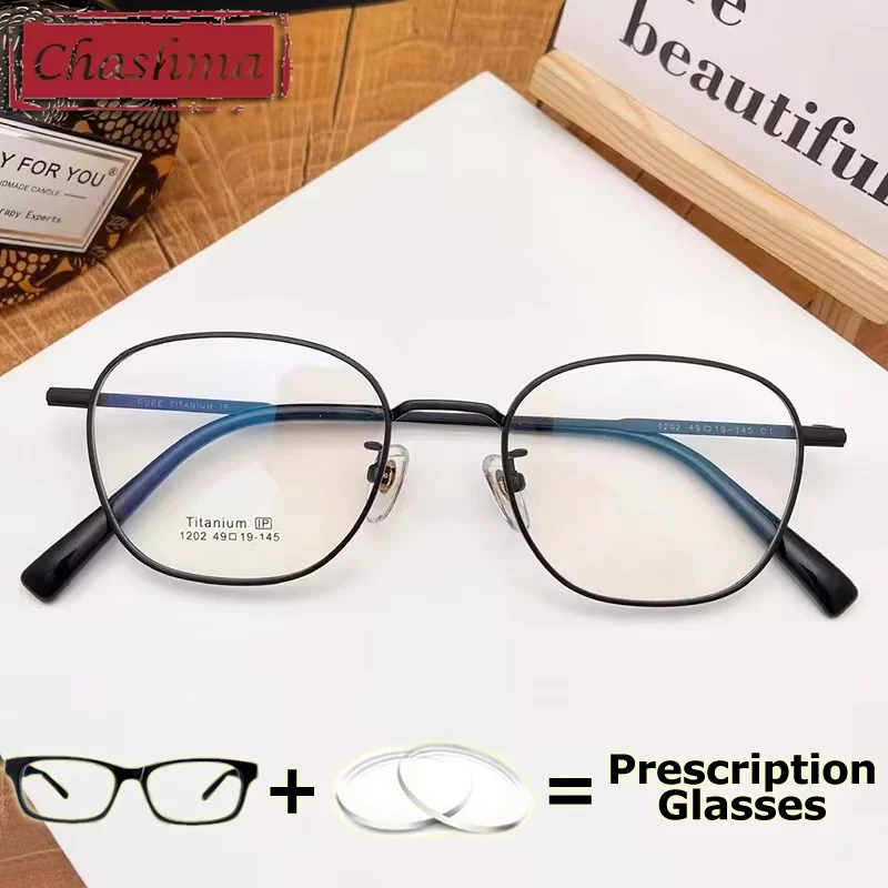 Chashma Pure Titanium Women Irregular Square Fashion Eyewear Prescription Glasses Frames Eyeglasses Spectacles 145mm Temples