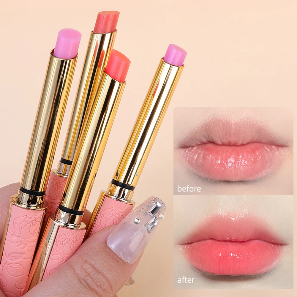 Long Lasting Temperatura Color Changing Lip Balm, Crystal Jelly, Batom Rosa, Gloss Transparente, Hidratante Lábios, Maquiagem Cosmética