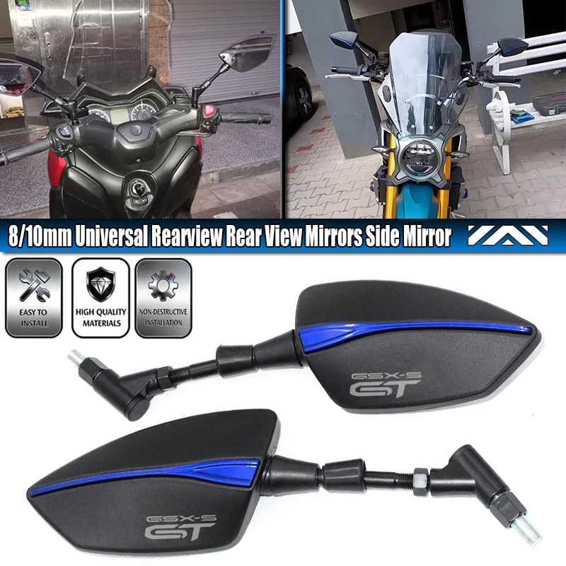8/10mm Universal Adjustabale Rearview Rear View Mirrors Side Mirror Fit For GSX S1000 GT GSX-S1000GT GSXS1000GT GSX S1000GT