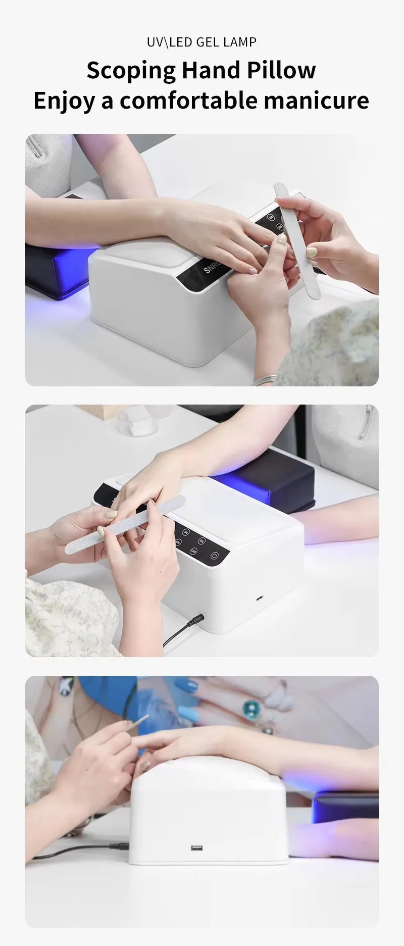 New Arrival Hot Sale 2 in 1 UV Led Manicure Lamp and L6 Scope Pillow Nail Lamp for Nail Desk 72W Double Hands Manicure Nail Lamp