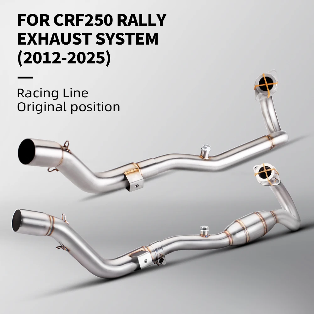 

Slide-on exhaust system front connecting pipe for CRF 250 Rally motorcycles, model years 2012-2025