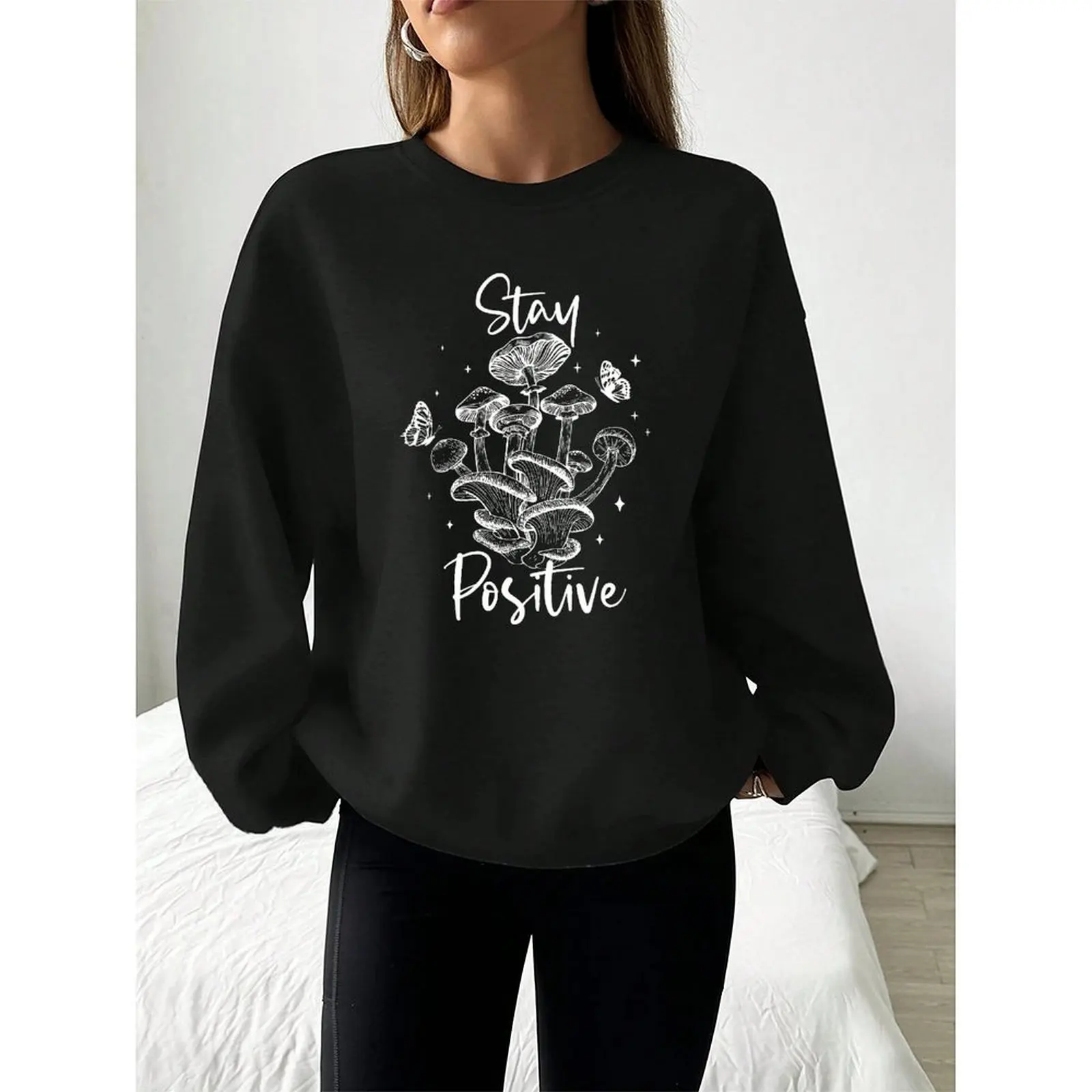 Pullovers Autumn Woman Clothes 2025 Round Neck Long-sleeve Women Sweatshirt Winter Casual Boho Print Vintage Graphic