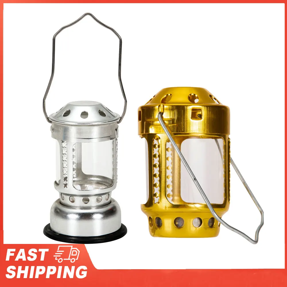 

Outdoor Camping Angling Candle Lamp Candle Lantern Mini Bright Aluminium Alloy Brass Night Fishing Hanging Candle Lamp